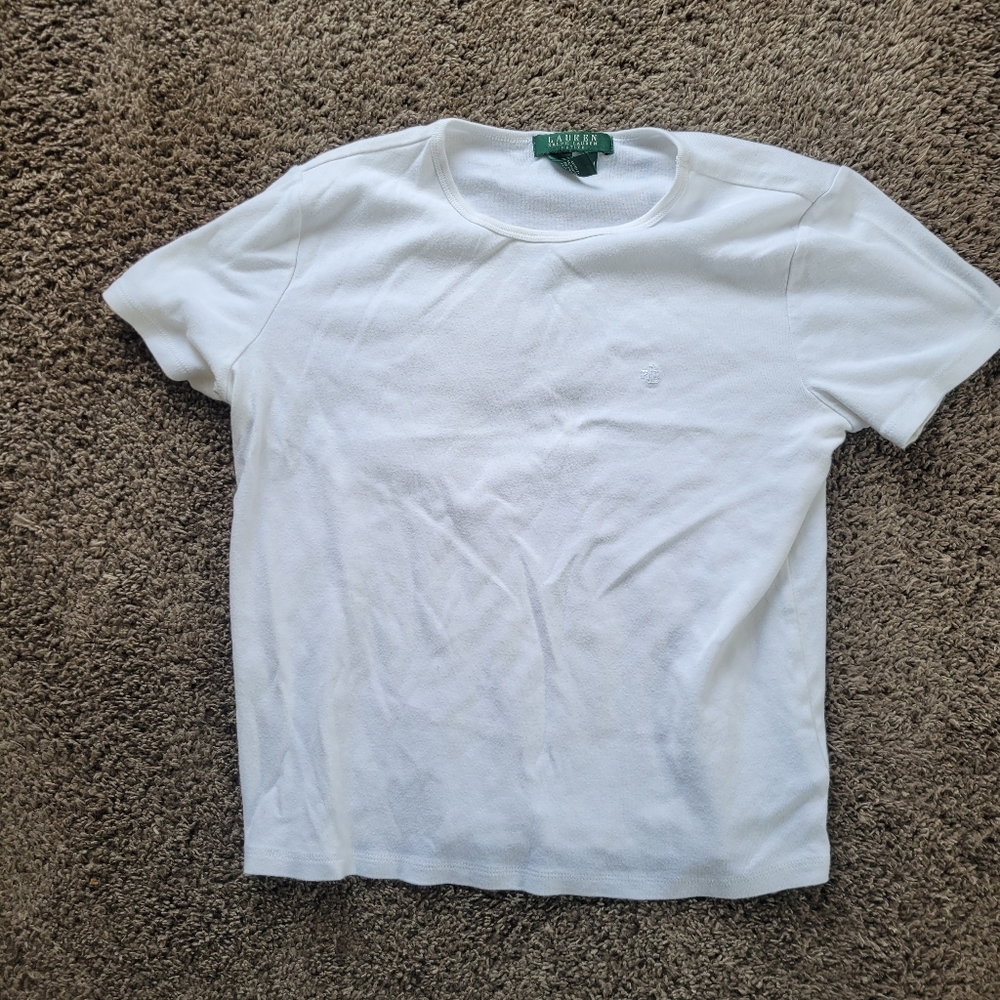 Ralph Lauren petite medium white tee / top